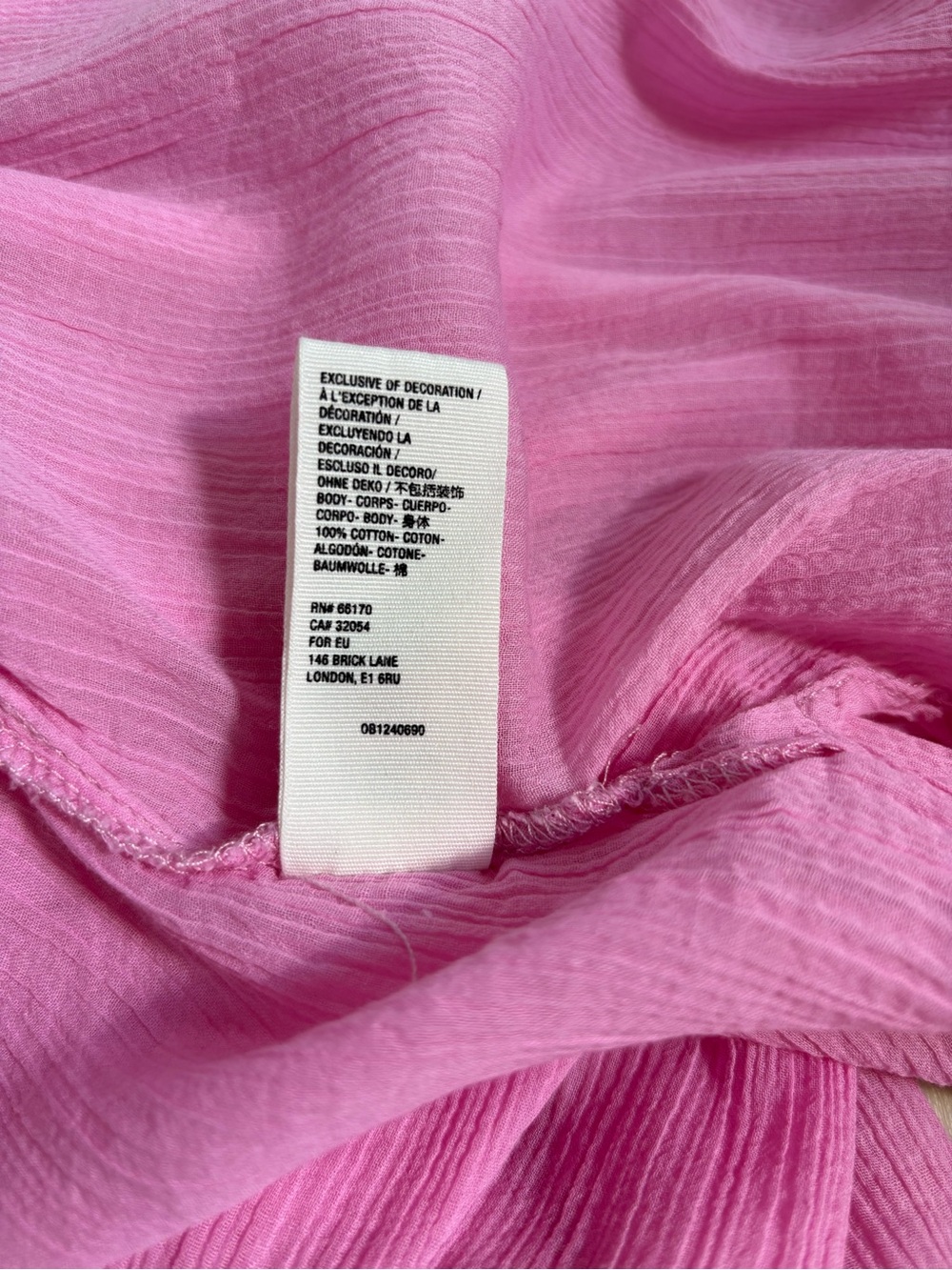 Free People 100% Cotton Sheer Pink Lace-Trim Button Down Blouse - Picture 6 of 6